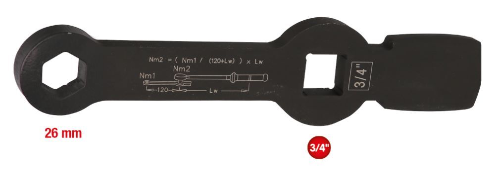 Produktbild 3/4" Schlag-Sechskant-Schlüssel mit 2 Schlagflächen, 26 mm bild 2