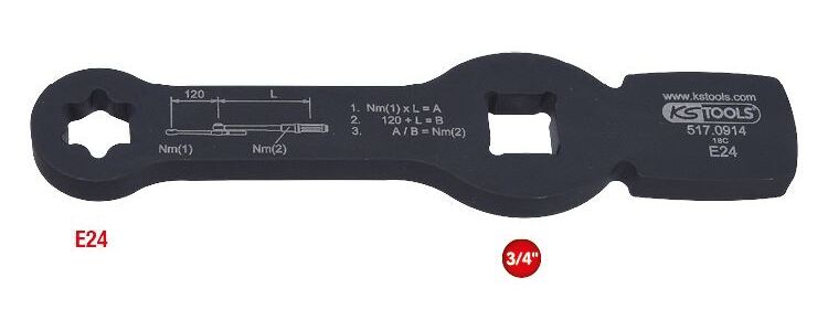 Produktbild 3/4" Schlag-Torx-E-Schlüssel mit 2 Schlagflächen, E24 bild 2