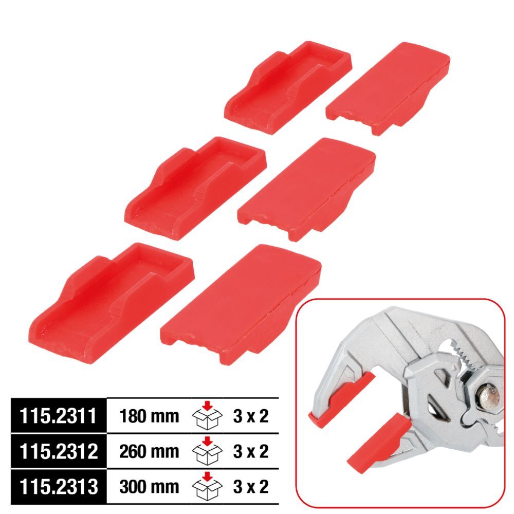 Produktbild KS Tools Schonbacken für Zangenschlüssel, 3 Paar, 260 mm