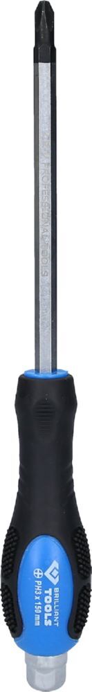 Briliant Tools Schraubendreher Kreuzschlitz mit Schlagkappe PH3 x 150 mm Produktbild Briliant Tools Schraubendreher Kreuzschlitz mit Schlagkappe PH3 x 150 mm