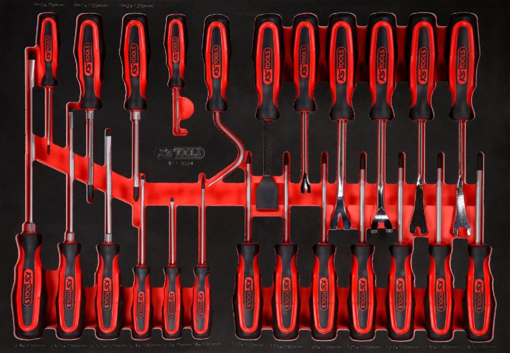 Produktbild KS Tools Schraubendreher Satz Einlagengröße M Ölbeständig 24 teilig