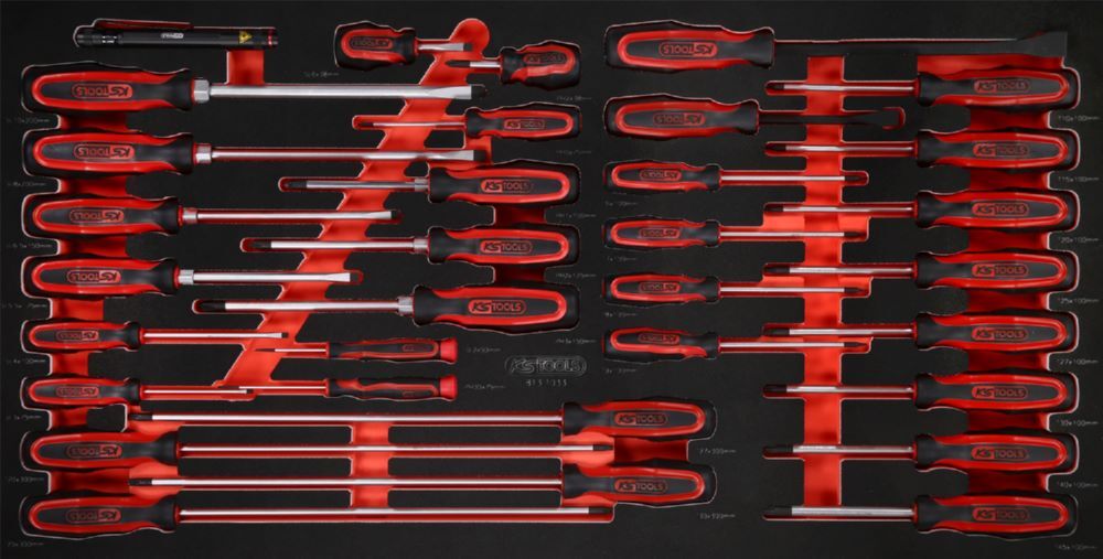 Produktbild KS Tools Schraubendreher Satz Einlagengröße L mit 33 Teilen