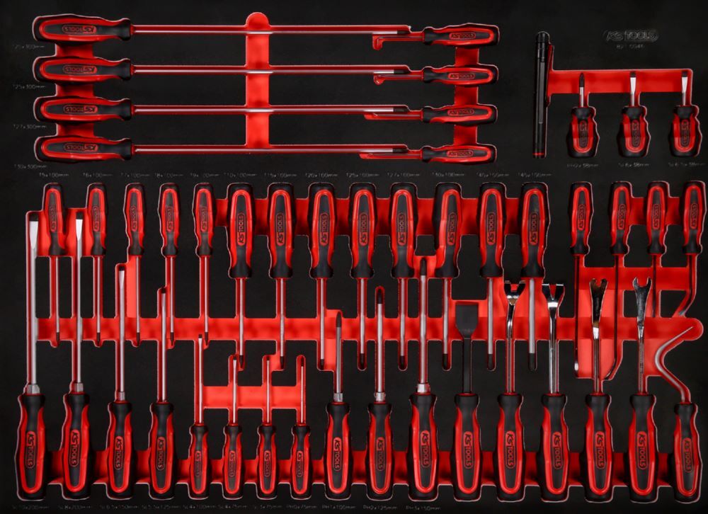 Produktbild KS Tools Schraubendreher Satz Einlagengröße XL 46 teilig