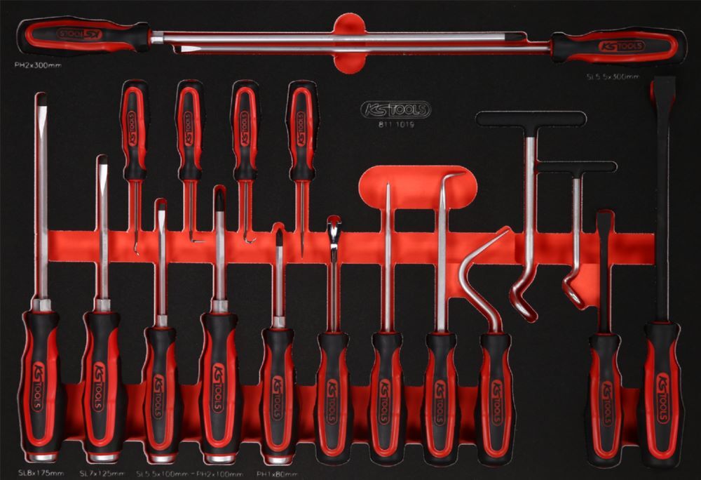 Produktbild KS Tools Schraubendreher und Haken Satz Einlagengröße M 19 teilig