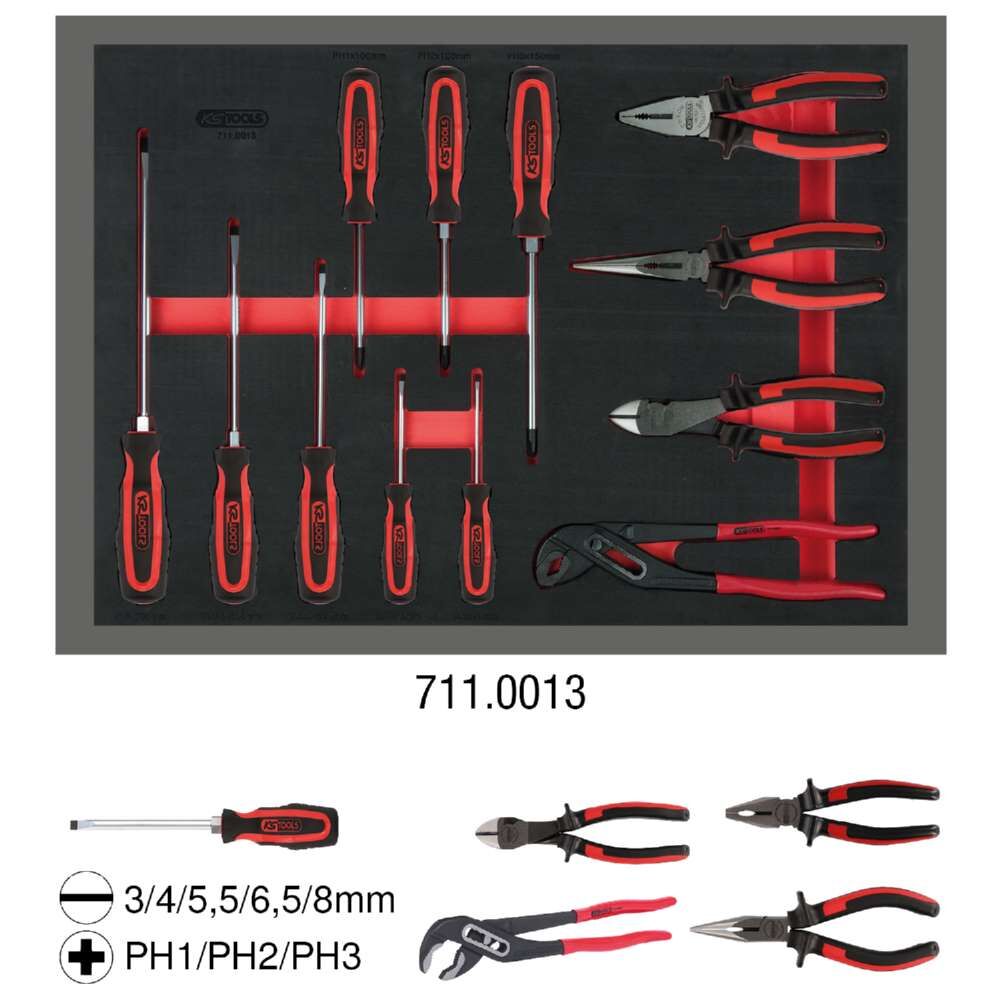 KS Tools Schraubendreher und Zangen Satz 12 teilig Produktbild KS Tools Schraubendreher und Zangen Satz 12 teilig
