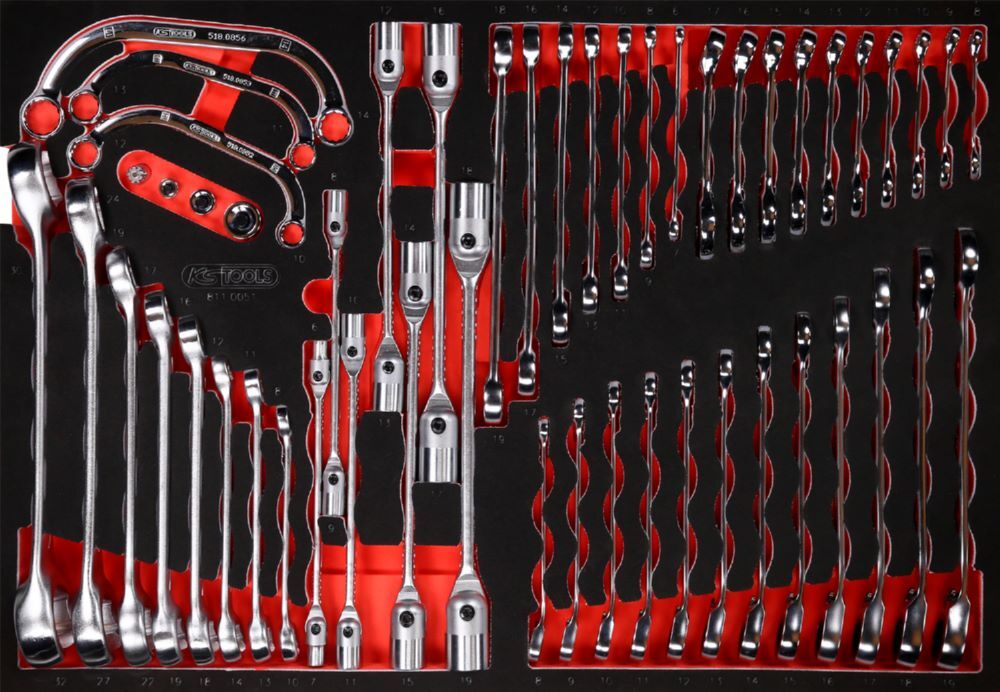 Produktbild KS Tools Schraubenschlüssel Satz Einlagengröße M 51 teilig