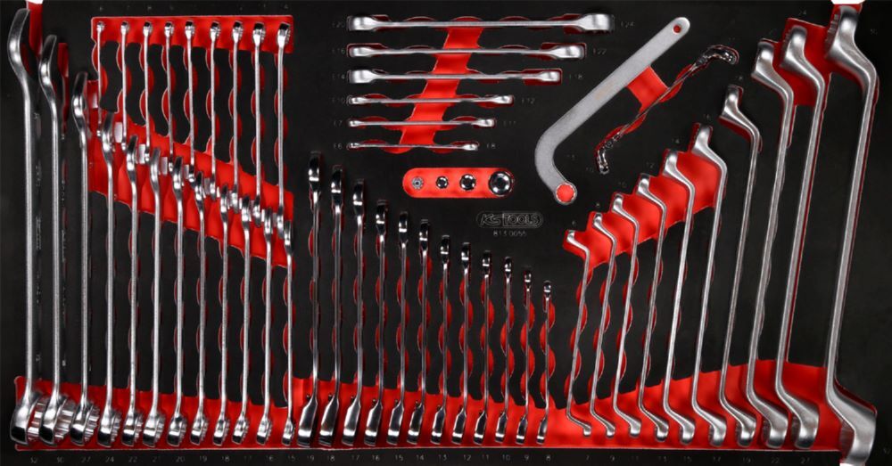 Produktbild KS Tools Schraubenschlüssel Satz Einlagengröße L mit 55 Teilen