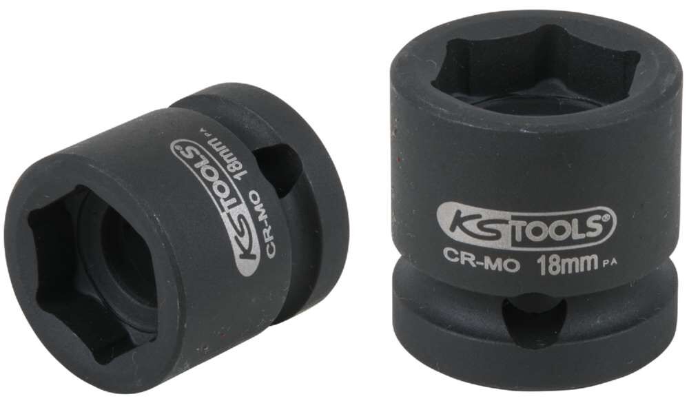 KS Tools 1/2 Zoll Sechskant-Kraft-Stecknuss extra kurz Schlüsselweite 18,0 mm Produktbild KS Tools 1/2 Zoll Sechskant-Kraft-Stecknuss extra kurz Schlüsselweite 18,0 mm