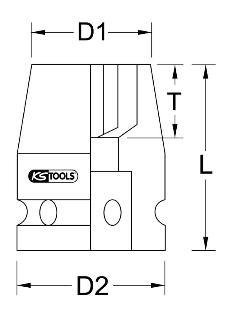 Produktbild KS Tools 3/8 Zoll Sechskant-Kraft-Stecknuss kurz 7/16 Zoll bild 2