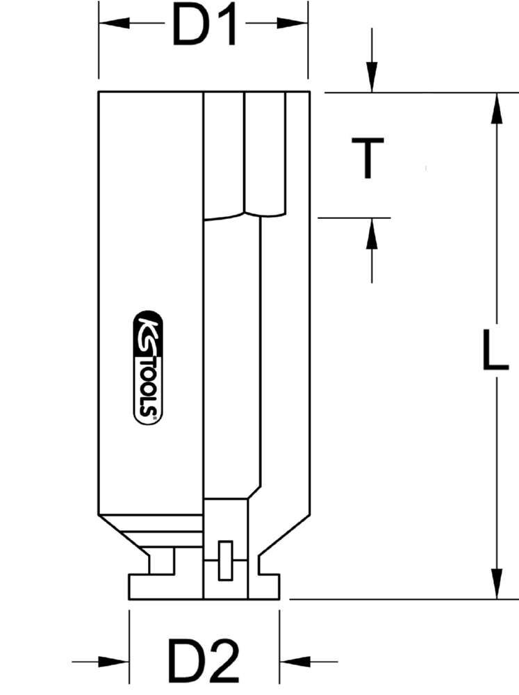 Produktbild KS Tools 1.1/2 Zoll Sechskant-Kraft-Stecknuss 62 mm kurz bild 2