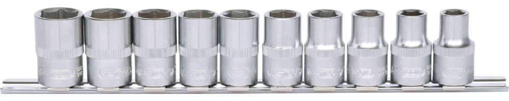 Produktbild KS Tools 1/2 Zoll Sechskant Stecknuss Satz lang 10 Teile 10 - 19 mm