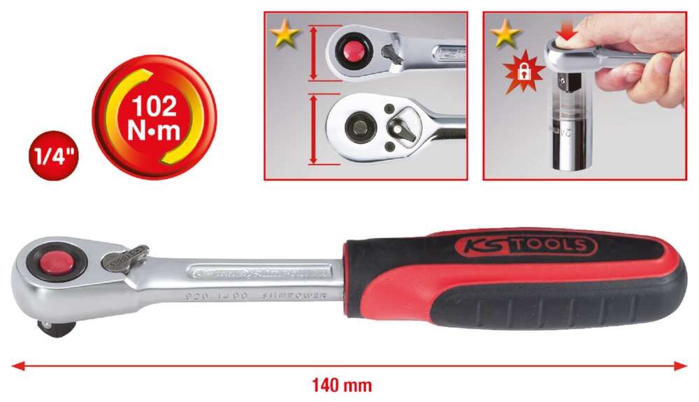 KS Tools 1/4 Zoll SlimPOWER Umschaltknarre 72 Zahn Produktbild KS Tools 1/4 Zoll SlimPOWER Umschaltknarre 72 Zahn bild 7