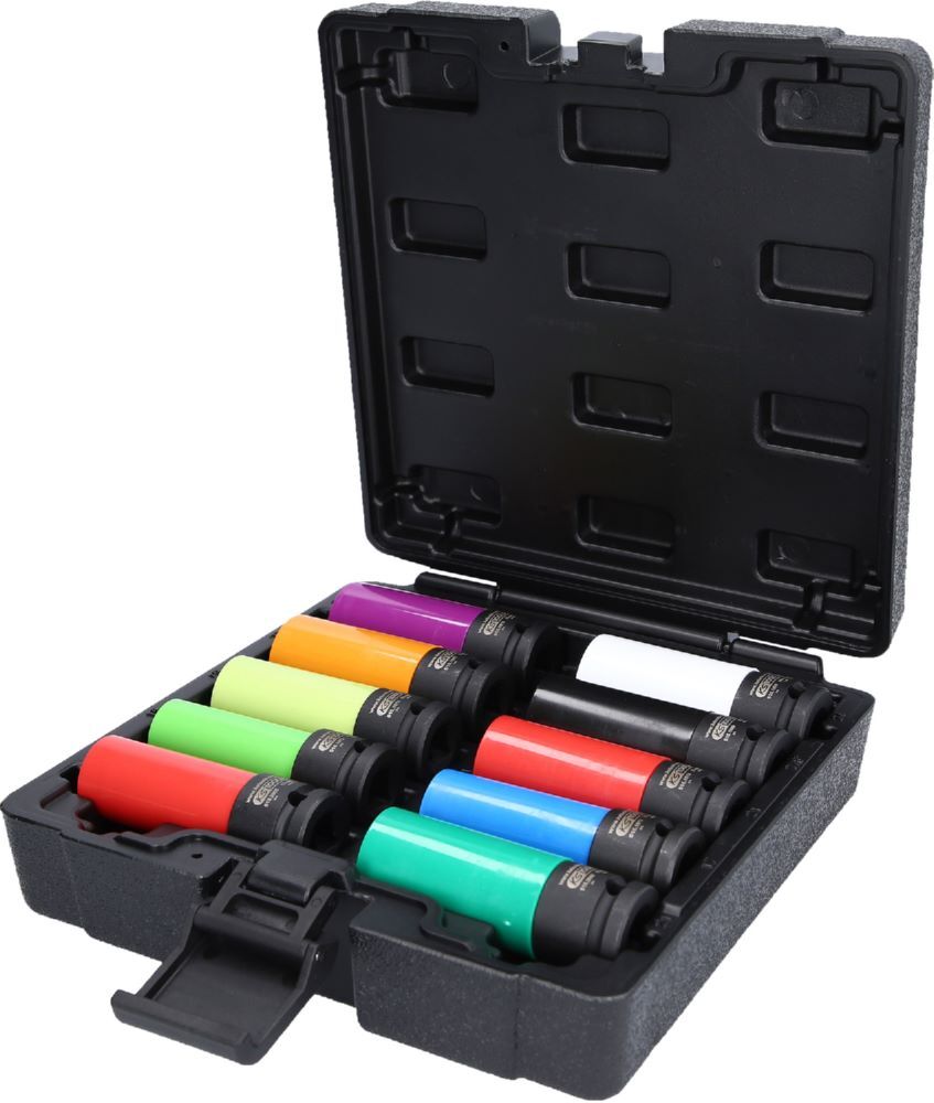 Produktbild KS Tools KFZ Spezial Alu Felgen Kraft Stecknuss 1/2 Zoll Satz 10 teilig