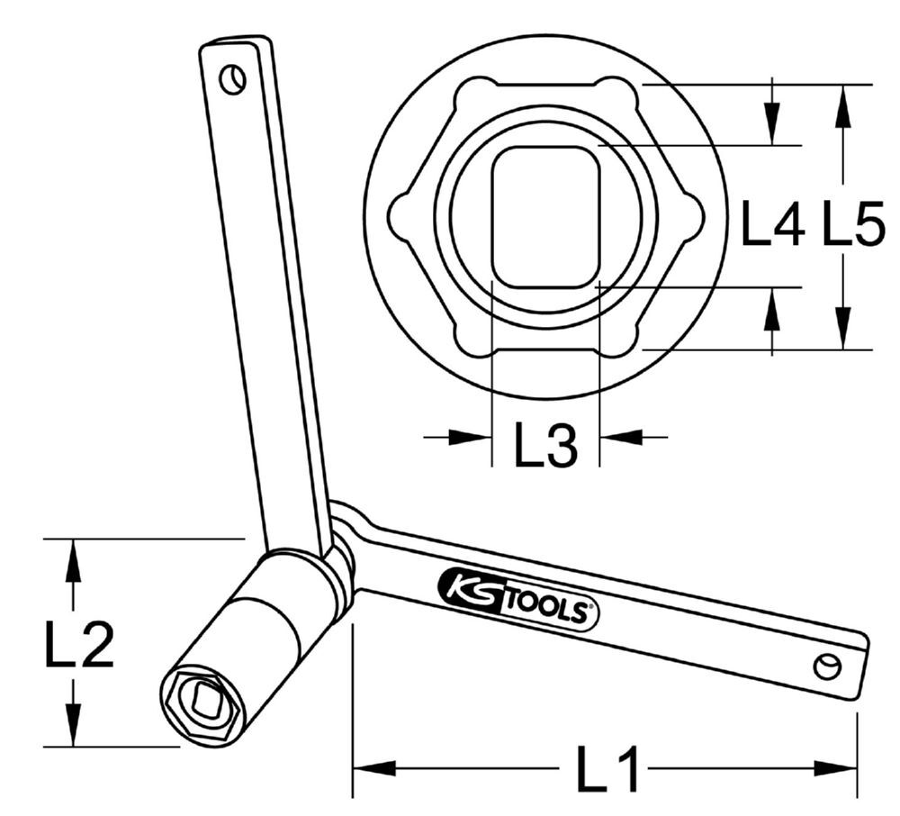 Produktbild Spezial-Gegenhalteschlüssel für Volvo, Flach/Oval, 18 mm bild 2