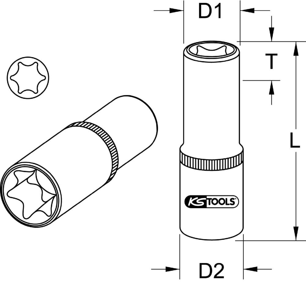 Produktbild 1/2" Spezial-Stecknuss für Mercedes, E30, 46 mm kurz bild 6