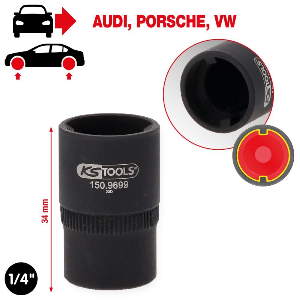 KS Tools Spezial Stecknuss für Restdruckhalteventil an Luftfederungen Produktbild KS Tools Spezial Stecknuss für Restdruckhalteventil an Luftfederungen bild 2
