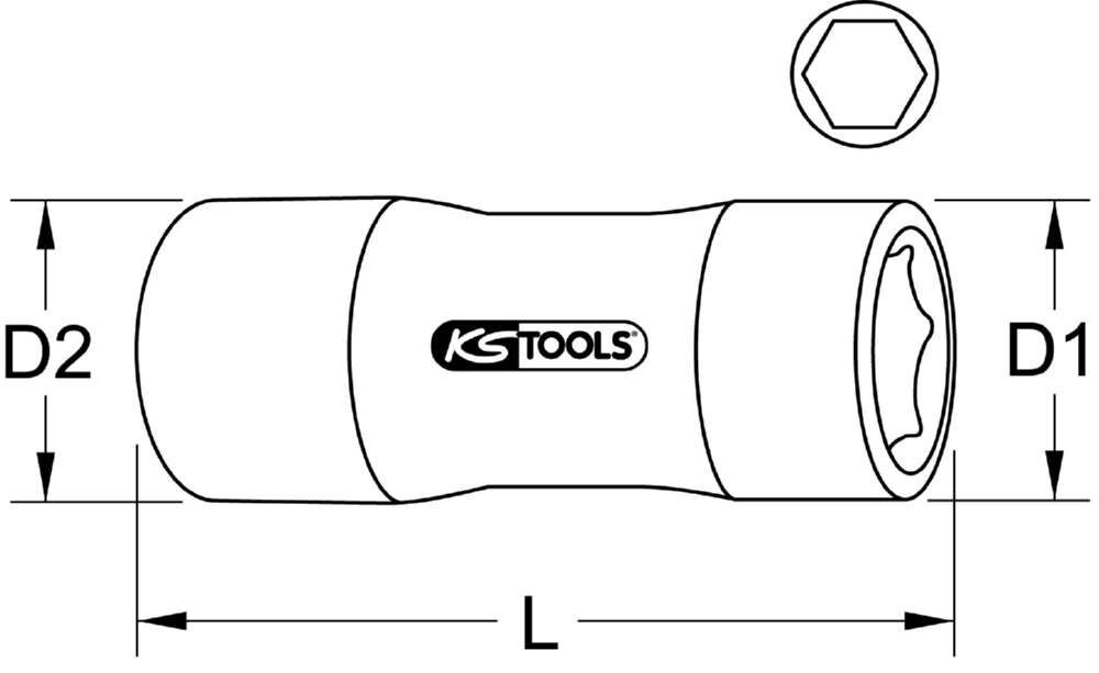 KS Tools 1/4 Zoll Stecknuss mit Schutzisolierung Schlüsselweite 4 mm lang Produktbild KS Tools 1/4 Zoll Stecknuss mit Schutzisolierung Schlüsselweite 4 mm lang bild 2