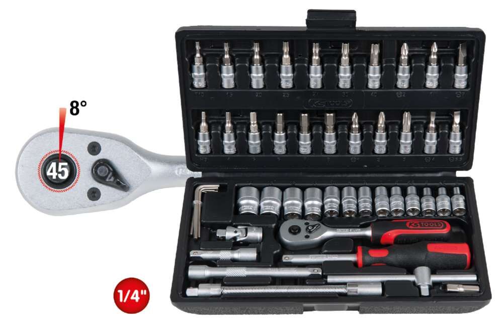 KS Tools 1/4 Zoll Steckschlüssel-Satz 48 Teile Produktbild KS Tools 1/4 Zoll Steckschlüssel-Satz 48 Teile