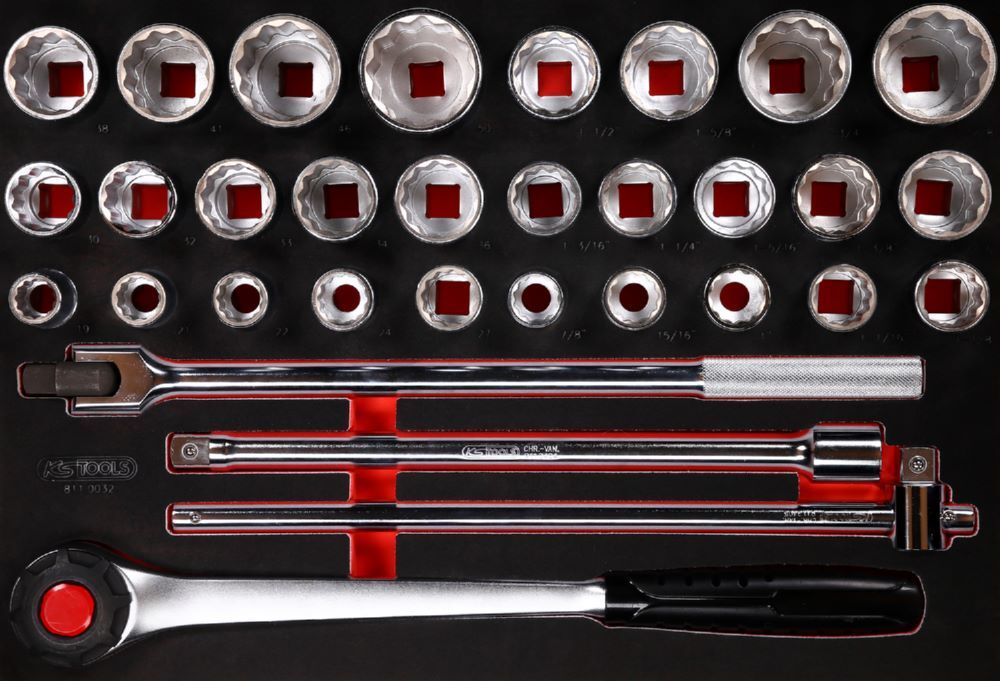 Produktbild KS Tools Steckschlüssel Satz 3/4 Zoll Einlagegröße M 32 teilig