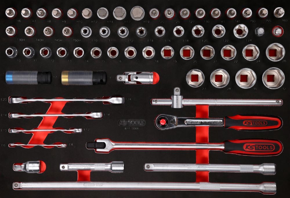 Produktbild KS Tools Steckschlüssel Satz 1/2 Zoll Einlage M 66 teilig