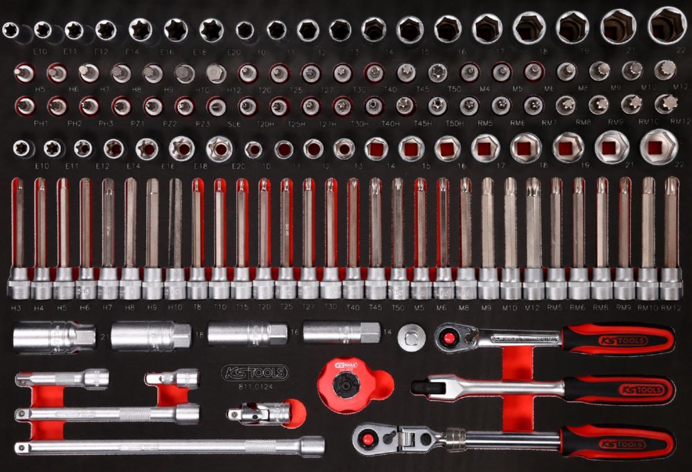 Produktbild KS Tools Steckschlüssel Satz 3/8 Zoll Einlage M 124 teilig