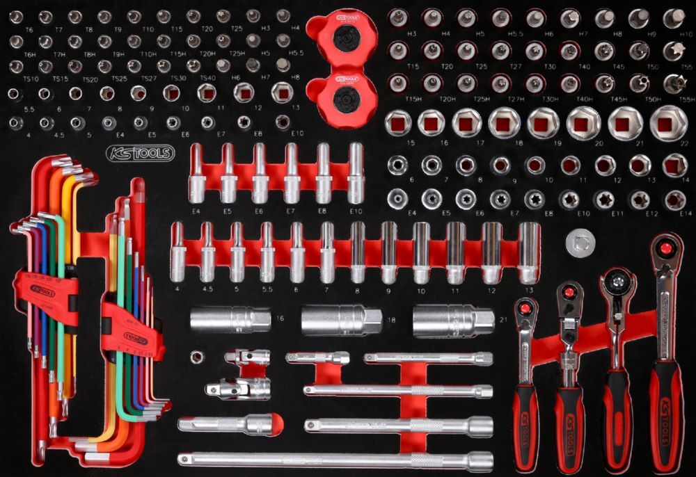 Produktbild KS Tools Steckschlüssel Satz 1/4 3/8 Zoll Einlagengröße M 156 teilig