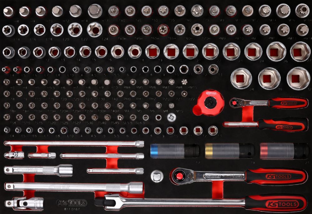 Produktbild KS Tools Steckschlüssel Satz 1/4 bis 1/2 Zoll 167 Zoll