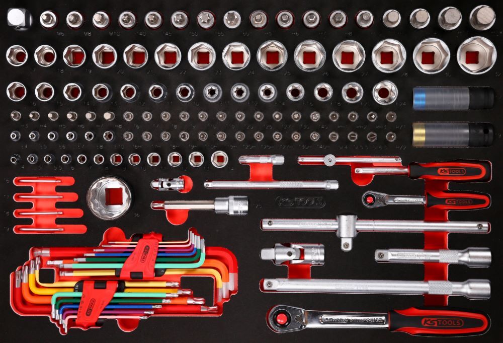 Produktbild KS Tools Steckschlüssel Satz 1/4 Zoll 1/2 Zoll Einlagegröße M 137 teilig