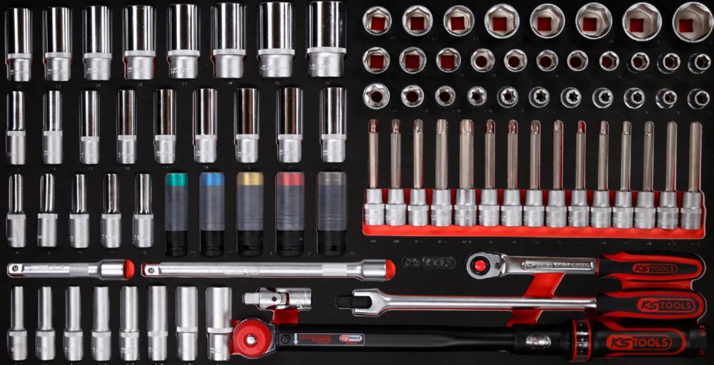 Produktbild KS Tools Steckschlüssel Satz 1/2 Zoll 1.1/3 Systemeinlage 86 teilig