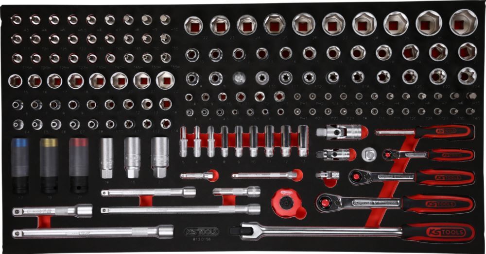 Produktbild KS Tools Steckschlüssel Satz 1/4 3/8 1/2 Zoll 156 teilig