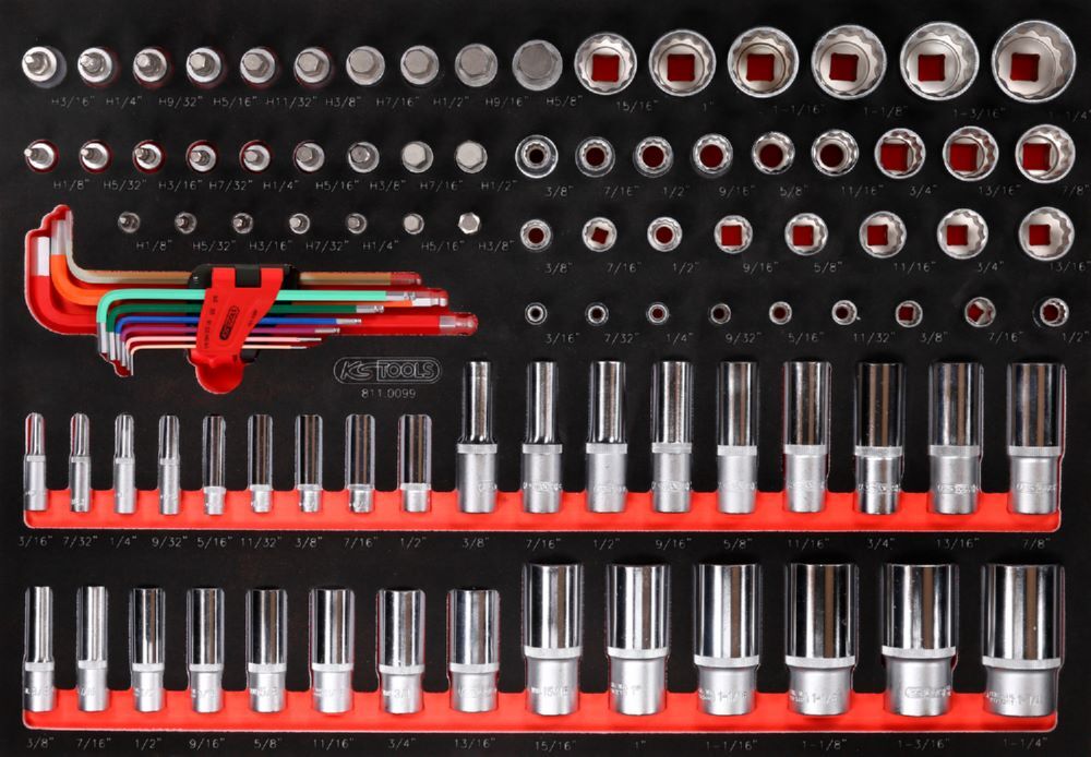 Produktbild KS Tools Steckschlüssel Satz 1/4 3/8 1/2 Zoll 99 teilig