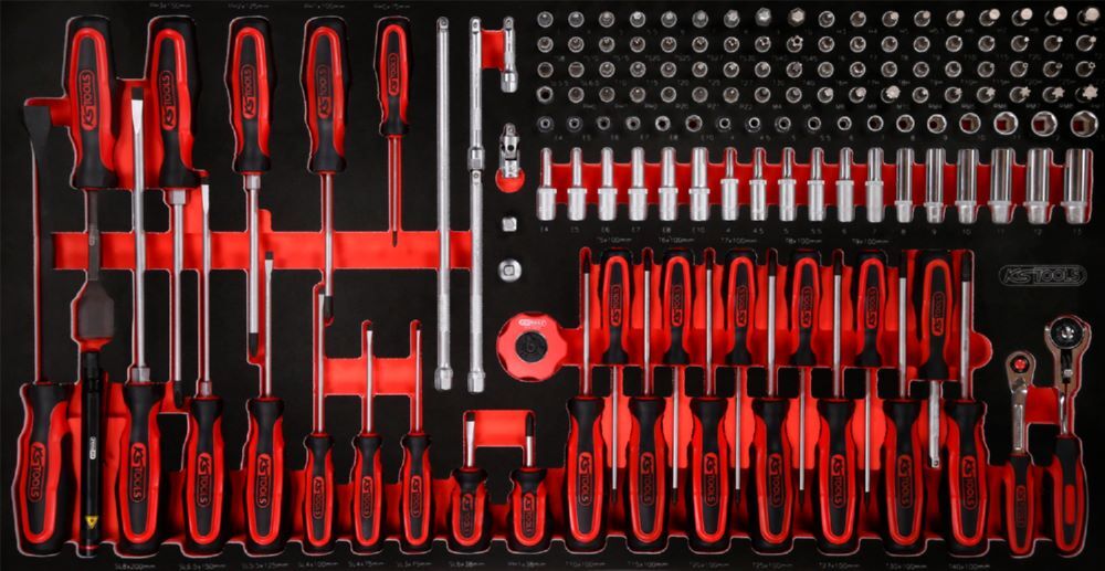 Produktbild KS Tools Steckschlüssel und Schraubendreher Satz Einlage L 146 teilig
