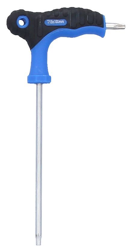 Brilliant Tools Winkelstiftschlüssel Torx mit Stirnlochbohrung T15 x 100 mm T Griff Produktbild Brilliant Tools Winkelstiftschlüssel Torx mit Stirnlochbohrung T15 x 100 mm T Griff