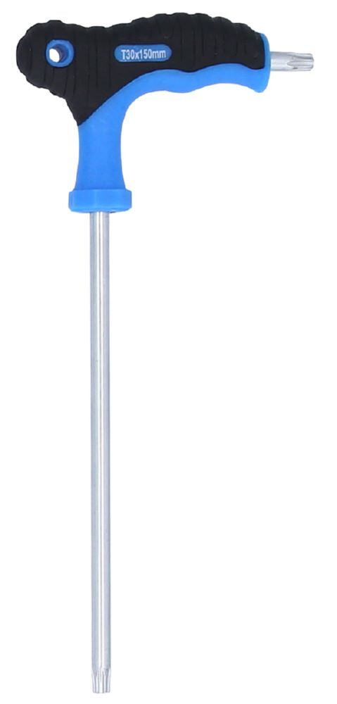 Brilliant Tools Winkelstiftschlüssel Torx mit Stirnlochbohrung T30 x 150 mm T Griff Produktbild Brilliant Tools Winkelstiftschlüssel Torx mit Stirnlochbohrung T30 x 150 mm T Griff