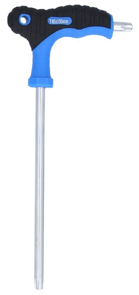 Brilliant Tools Winkelstiftschlüssel Torx mit Stirnlochbohrung T40 x 150 mm T Griff Produktbild Brilliant Tools Winkelstiftschlüssel Torx mit Stirnlochbohrung T40 x 150 mm T Griff