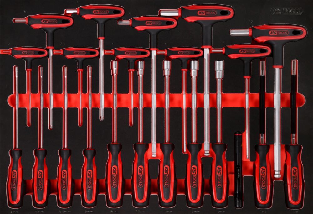 Produktbild KS Tools T Griff und Schraubendreher Satz 22 teilig