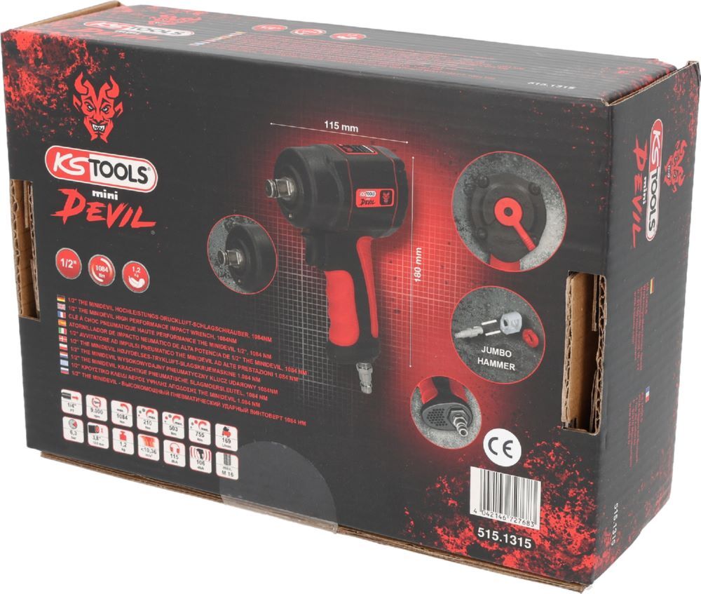 Produktbild 1/2" THE miniDEVIL Hochleistungs-Druckluft-Schlagschrauber, 1084Nm bild 5