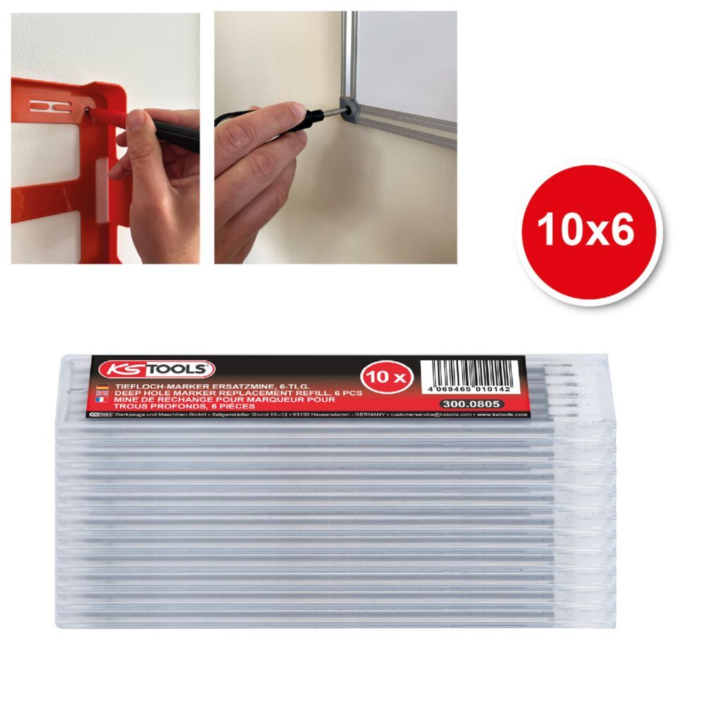 Produktbild Tiefloch-Marker Ersatzmine, 10x6er Pack bild 2