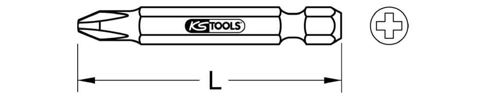 KS Tools 1/4 Zoll TiN Bit Länge 50mm PH3 Produktbild KS Tools 1/4 Zoll TiN Bit Länge 50mm PH3 bild 2