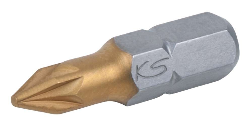 KS Tools 1/4 Zoll TiN Bit Länge 25mm PZ1 Produktbild KS Tools 1/4 Zoll TiN Bit Länge 25mm PZ1