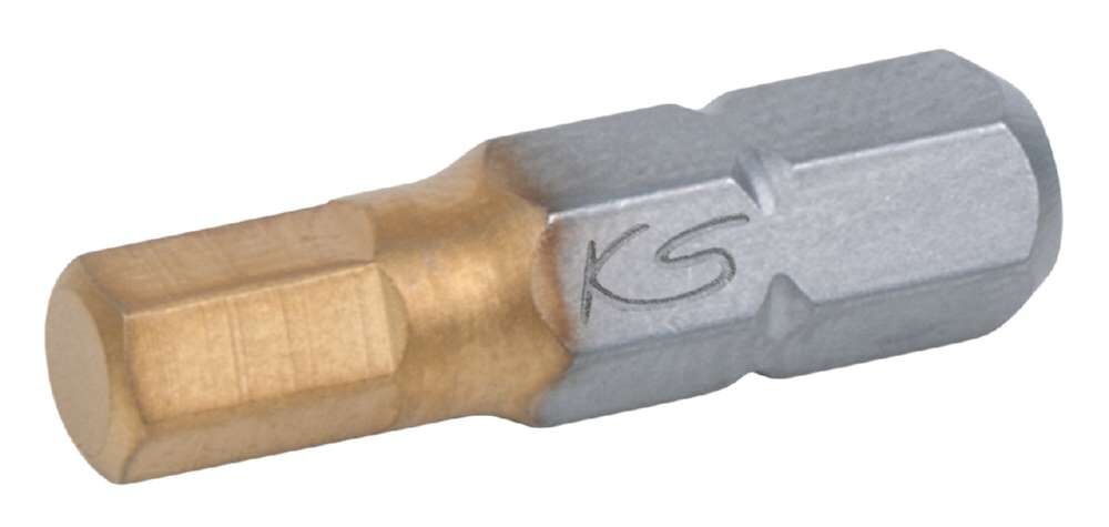 KS Tools 1/4 Zoll TIN Bit Innensechskant Länge 25mm Profilgröße 10mm Produktbild KS Tools 1/4 Zoll TIN Bit Innensechskant Länge 25mm Profilgröße 10mm