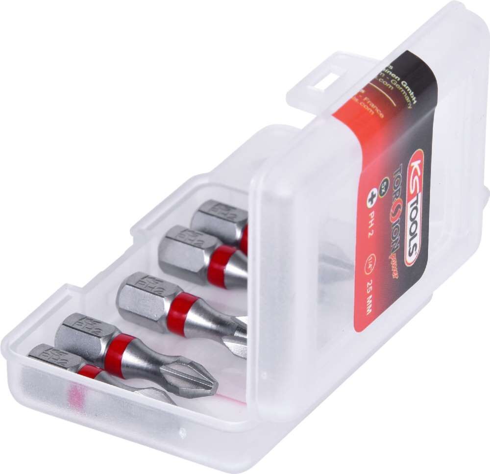 KS Tools 1/4 Zoll TORSIONpower Bit Länge 25mm PH2 im 5er Pack Produktbild KS Tools 1/4 Zoll TORSIONpower Bit Länge 25mm PH2 im 5er Pack bild 3
