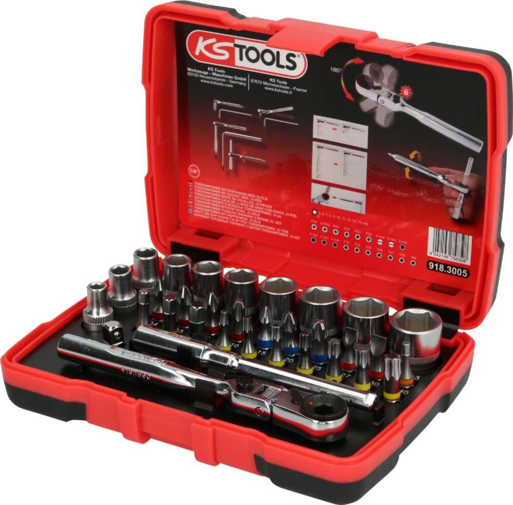 KS Tools 1/4 Zoll TORSIONpower Bit Stecknuss Box 33 teilig Produktbild KS Tools 1/4 Zoll TORSIONpower Bit Stecknuss Box 33 teilig