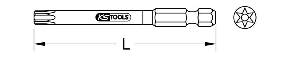 KS Tools 1/4 Zoll TORSIONpower Bit Torx Länge 75mm TB10 mit Bohrung Produktbild KS Tools 1/4 Zoll TORSIONpower Bit Torx Länge 75mm TB10 mit Bohrung bild 2