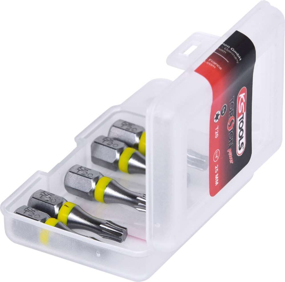 KS Tools 1/4 Zoll TORSIONpower Bit Torx Länge 25mm T20 im 5er Pack Produktbild KS Tools 1/4 Zoll TORSIONpower Bit Torx Länge 25mm T20 im 5er Pack bild 2