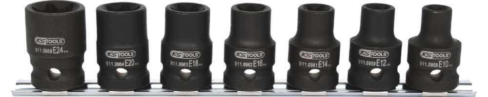 KS Tools 1/2 Zoll Torx E Kraft Stecknuss Satz 7 Teile E10 - E24 Produktbild KS Tools 1/2 Zoll Torx E Kraft Stecknuss Satz 7 Teile E10 - E24