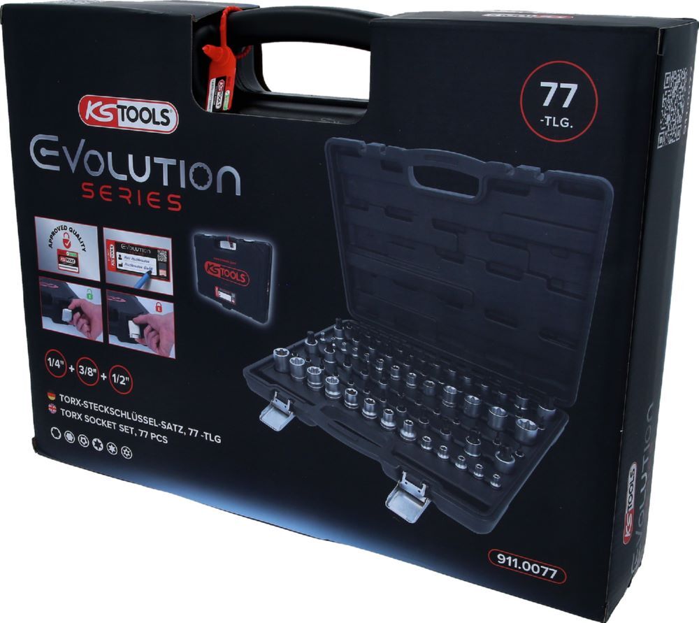 Produktbild 1/4"+3/8"+1/2" Torx-Steckschlüssel-Satz, 77-tlg bild 5