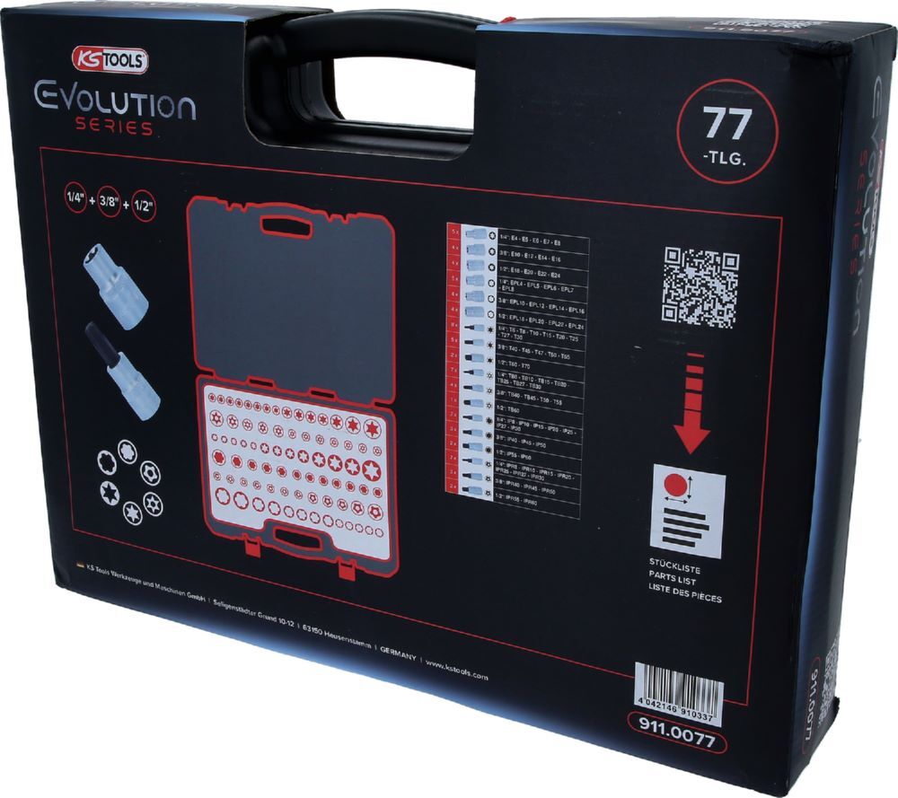 Produktbild 1/4"+3/8"+1/2" Torx-Steckschlüssel-Satz, 77-tlg bild 6