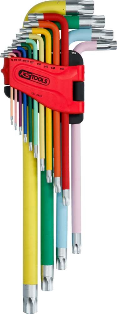 KS Tools Winkelstiftschlüsselsatz Torx extra lang mit Farbcode 14 Teile Produktbild KS Tools Winkelstiftschlüsselsatz Torx extra lang mit Farbcode 14 Teile