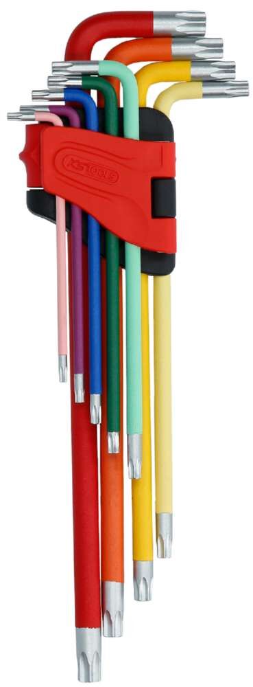 KS Tools Winkelstiftschlüsselsatz Torx extra lang mit Farbcode 9 Teile Produktbild KS Tools Winkelstiftschlüsselsatz Torx extra lang mit Farbcode 9 Teile